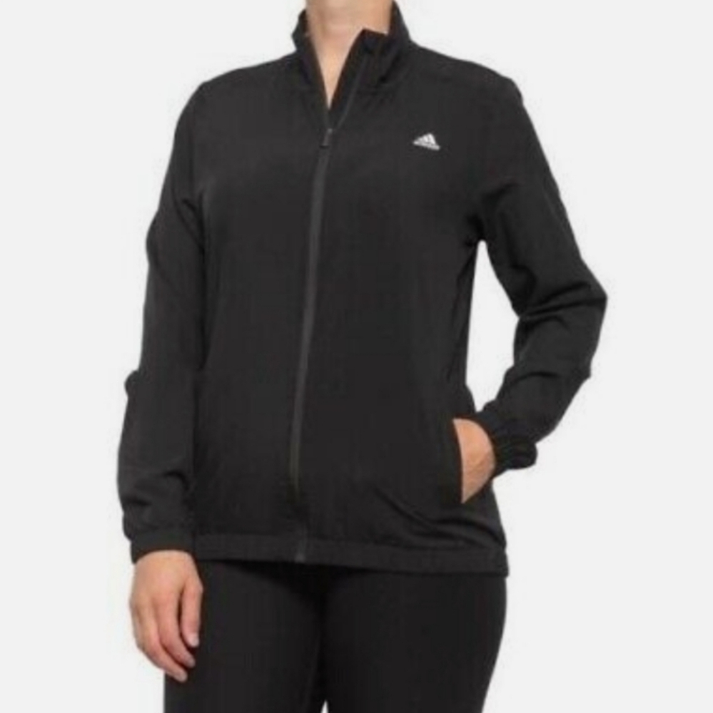 adidas Golf Black Lightweight Woven Windbreaker Jacket Size XL